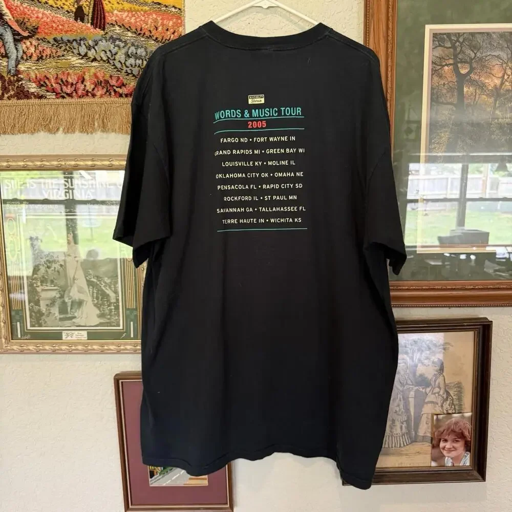 Vintage 2005 John Mellencamp Words And Music Black‎ Rock Tour Shirt Size 2XL
